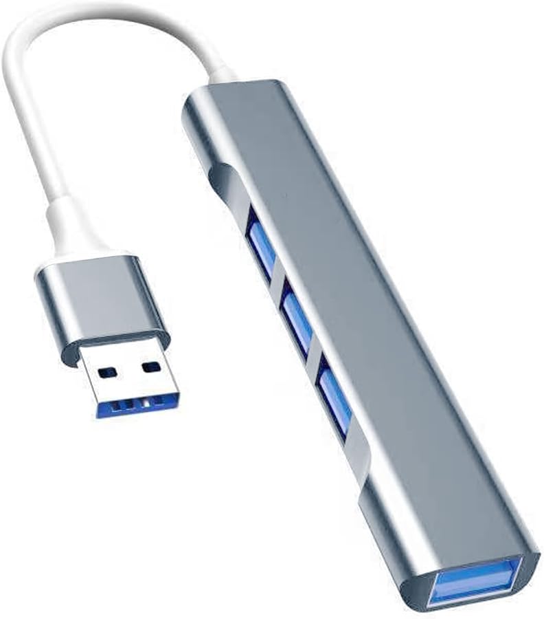 Grey USB C to 4 Port USB Hub Adapter 3xUSB 2 0 and 1xUSB 3 0 for Charging Data Transfer - Image 3